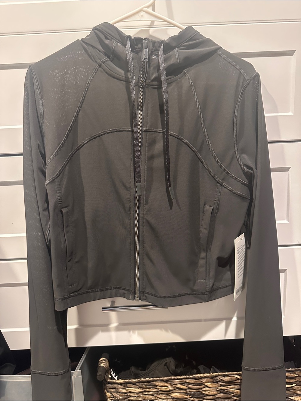 RARE NWT Lululemon Mesh Hooded Define Cropped Jacket Grey Size 10